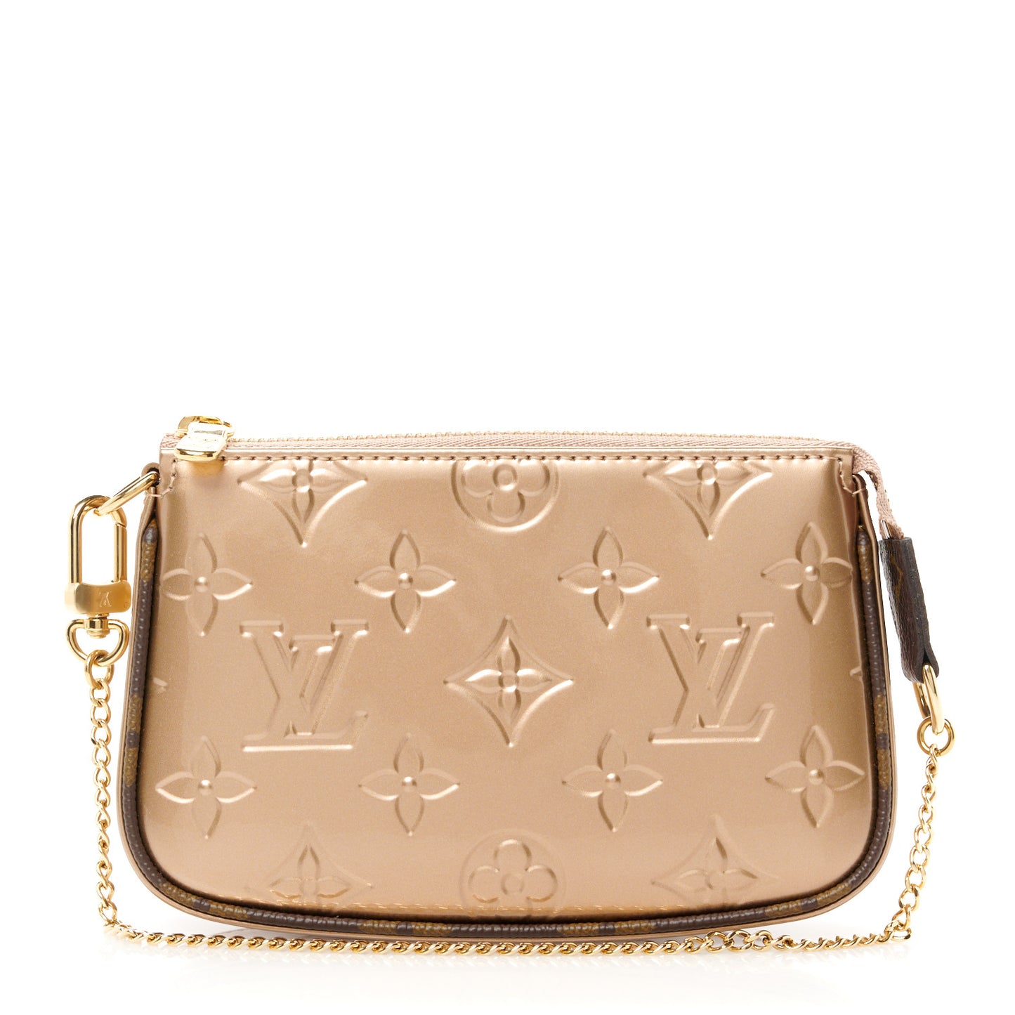 Metallic Vernis Mini Pochette Accessories Rose Gold