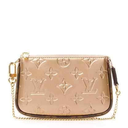 Louis Vuitton Metallic Vernis Mini Pochette Accessories Rose Gold 1 of 10