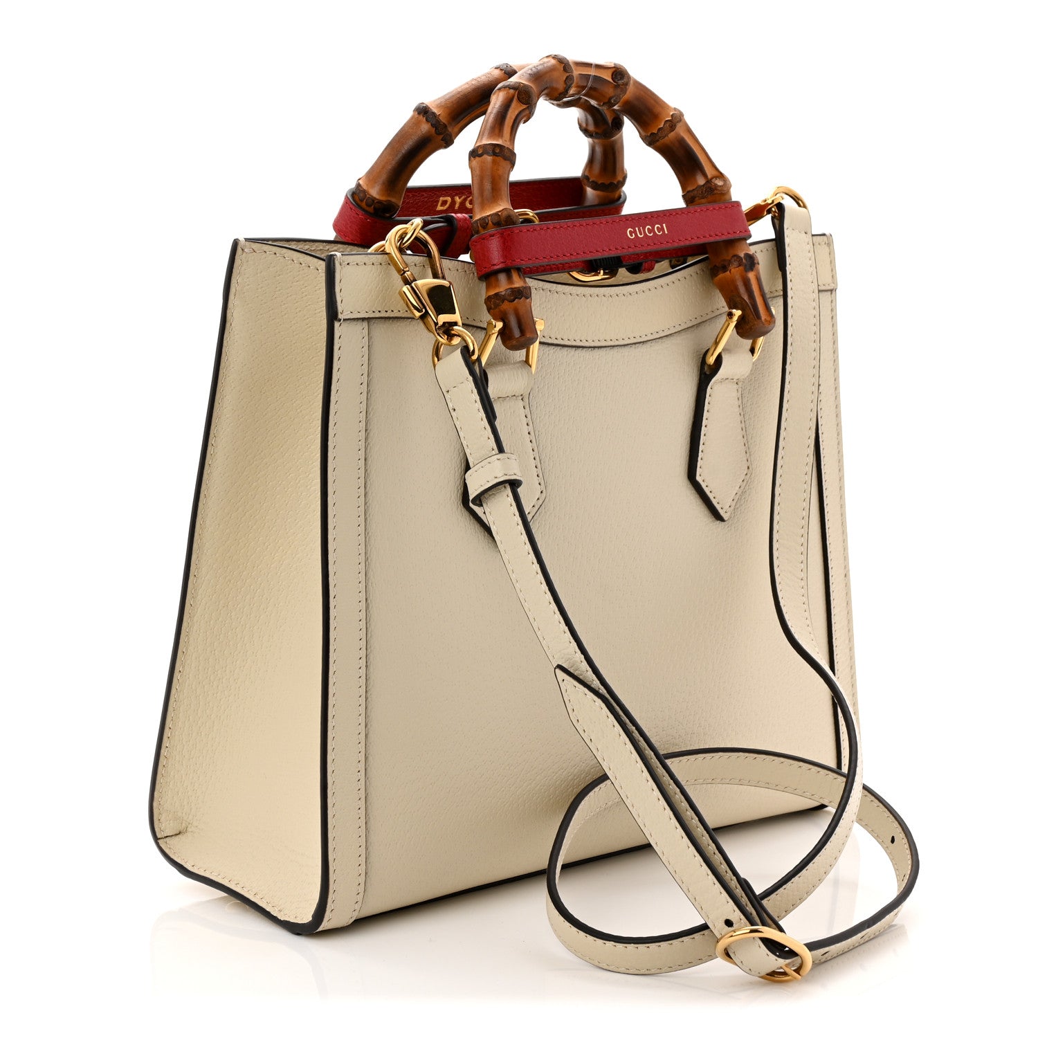 Gucci Wonka Grain Calfskin Medium Diana Tote Bag Mystic White 3 of 11