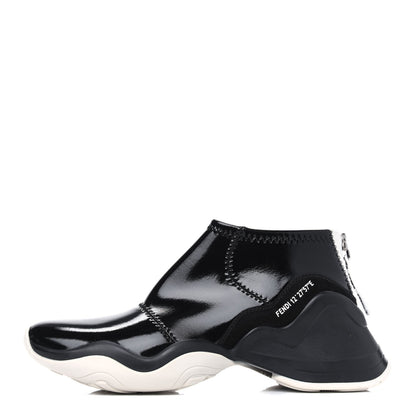 Fendi Vernice High-Tech Womens FFluid Zip Up Sneakers 40 Black White 1 of 15