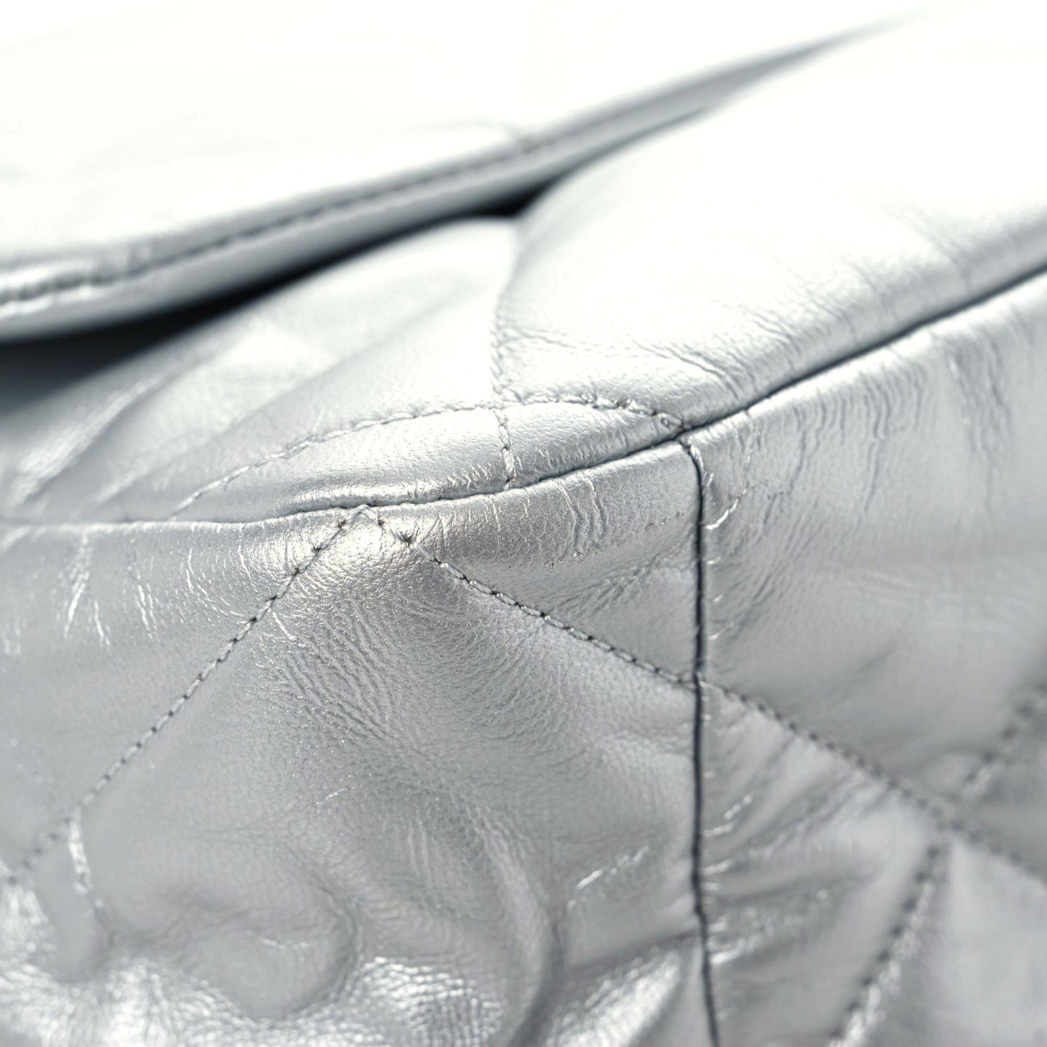 Chanel Metallic Goatskin Quilted Maxi Chanel 19 Flap Silver 4 of 12