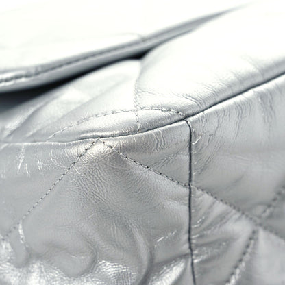 Chanel Metallic Goatskin Quilted Maxi Chanel 19 Flap Silver 4 of 12