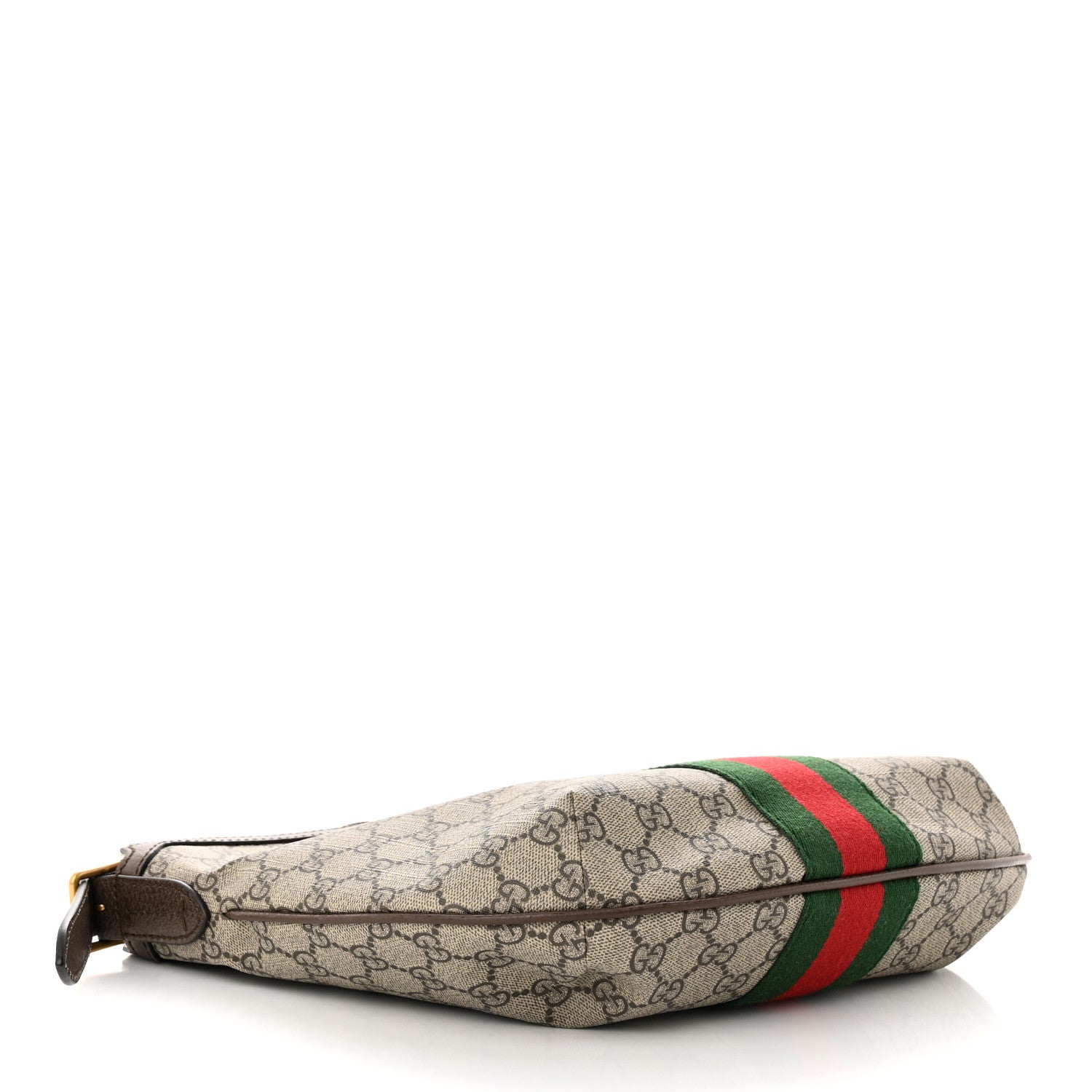 Gucci GG Supreme Monogram Textured Dollar Calfskin Web Small Ophidia Half Moon Hobo Beige Ebony New Acero 4 of 11