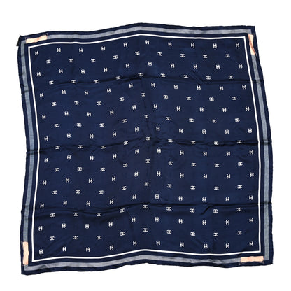 Chanel Silk Bow CC Square Scarf Blue Multicolor 1 of 4