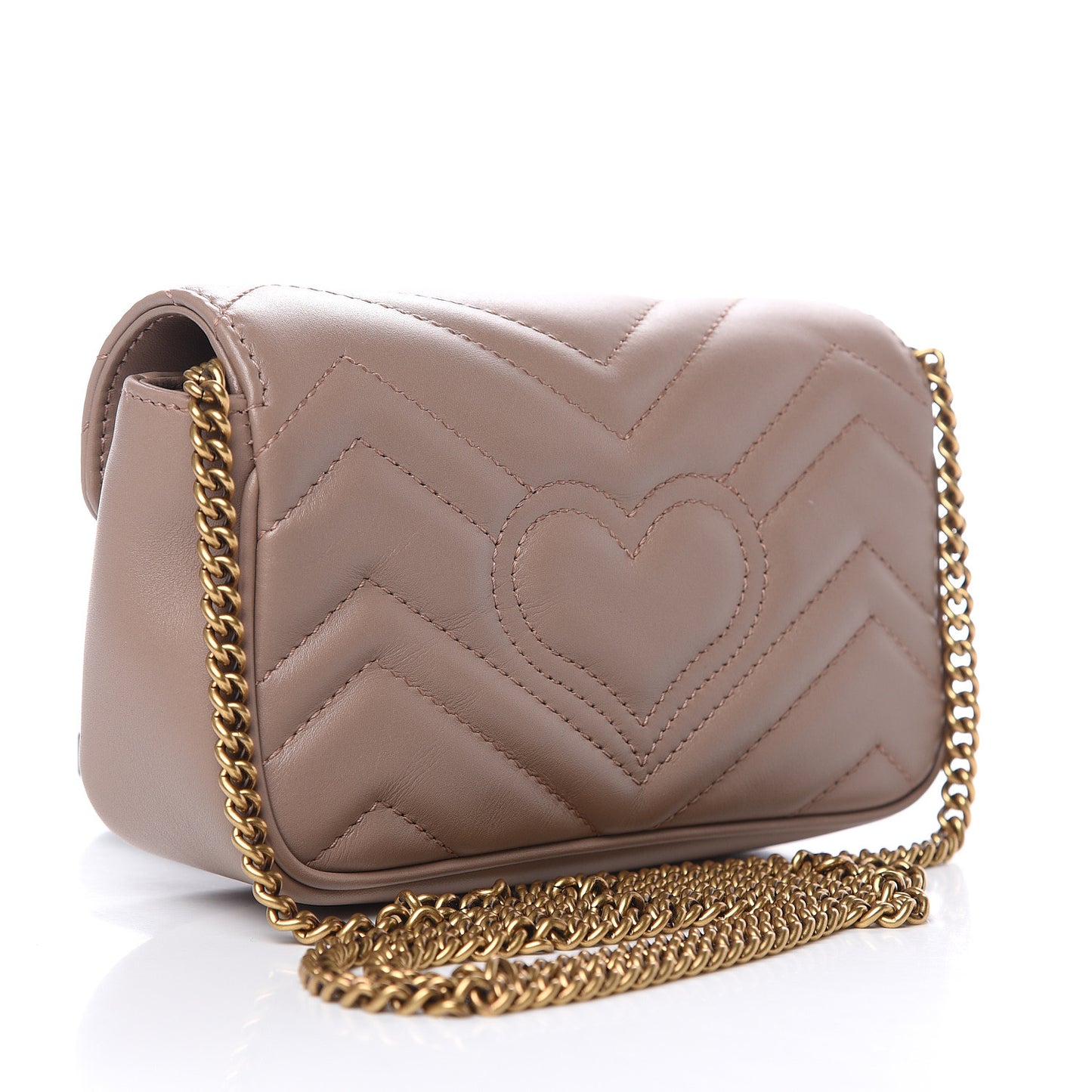 Calfskin Matelasse Super Mini GG Marmont Shoulder Bag Porcelain Rose