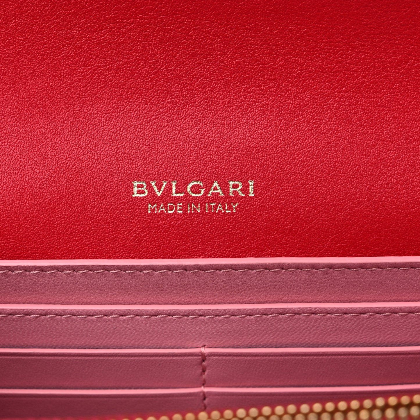 Calfskin Serpenti Forever Chain Wallet Amaranth Garnet
