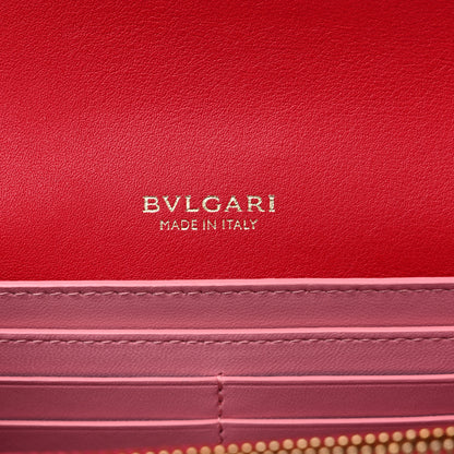 Bulgari Calfskin Serpenti Forever Chain Wallet Amaranth Garnet 6 of 9