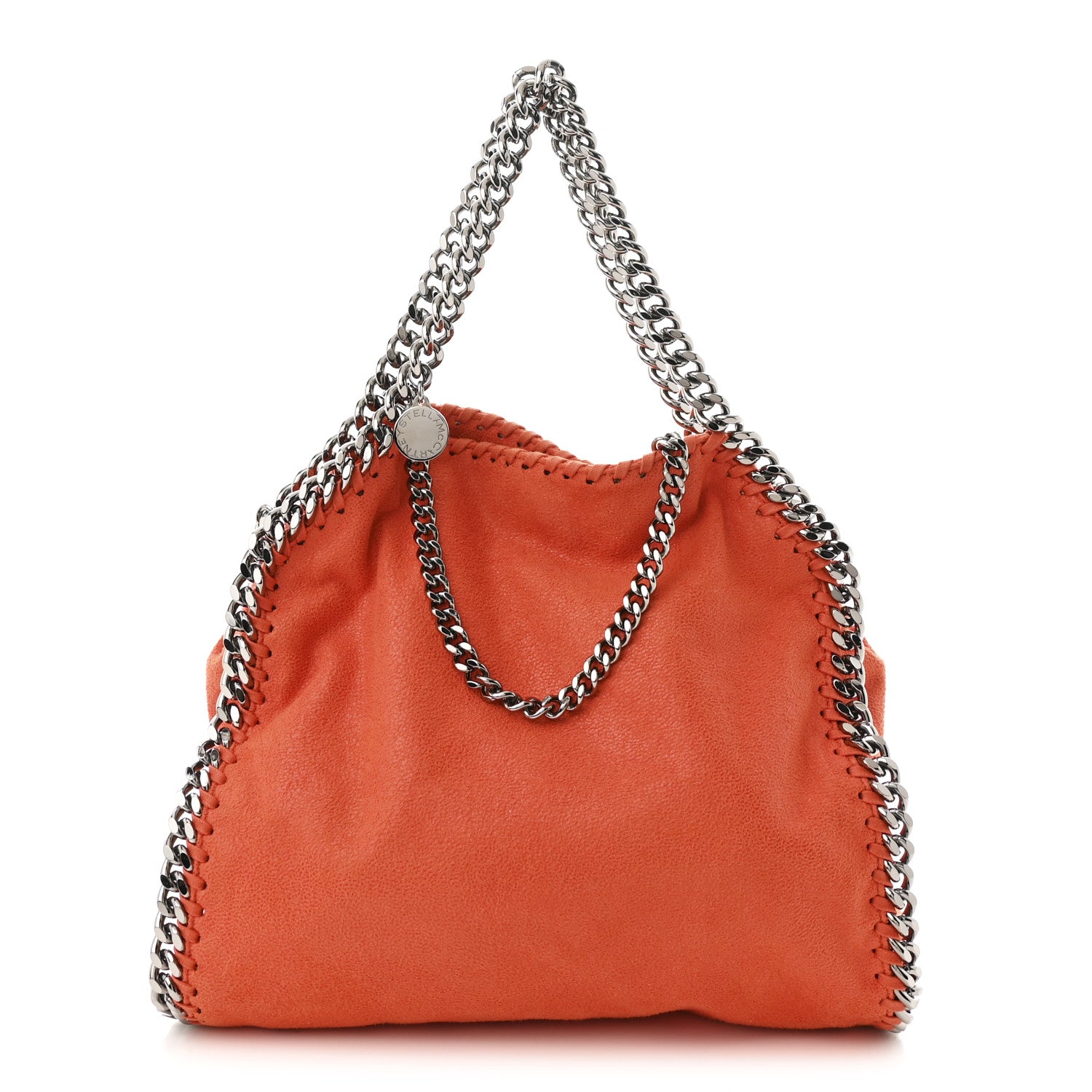 Stella McCartney Shaggy Deer Mini Falabella Fold Over Tote Orange 1 of 9