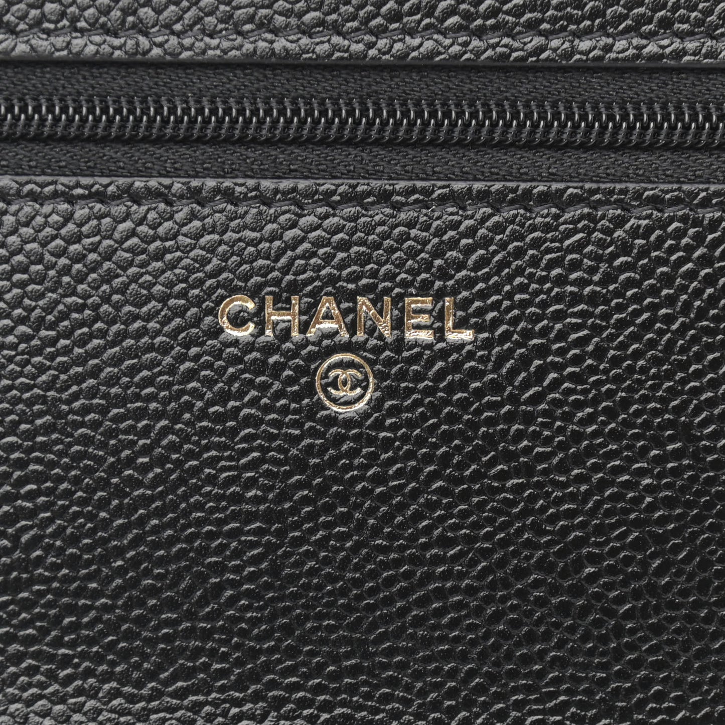 Caviar Quilted Chain CC Wallet On Chain WOC Black