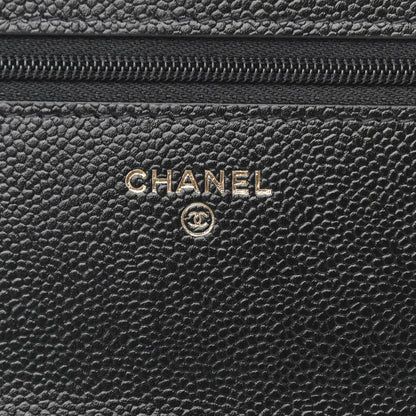 Chanel Caviar Quilted Chain CC Wallet On Chain WOC Black 6 of 12