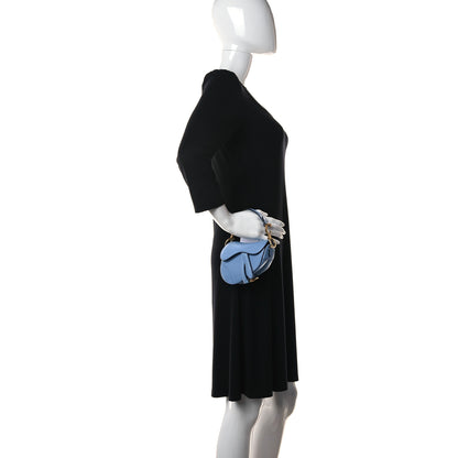 Christian Dior Goatskin Micro Saddle Bag Cornflower Blue 2 of 10
