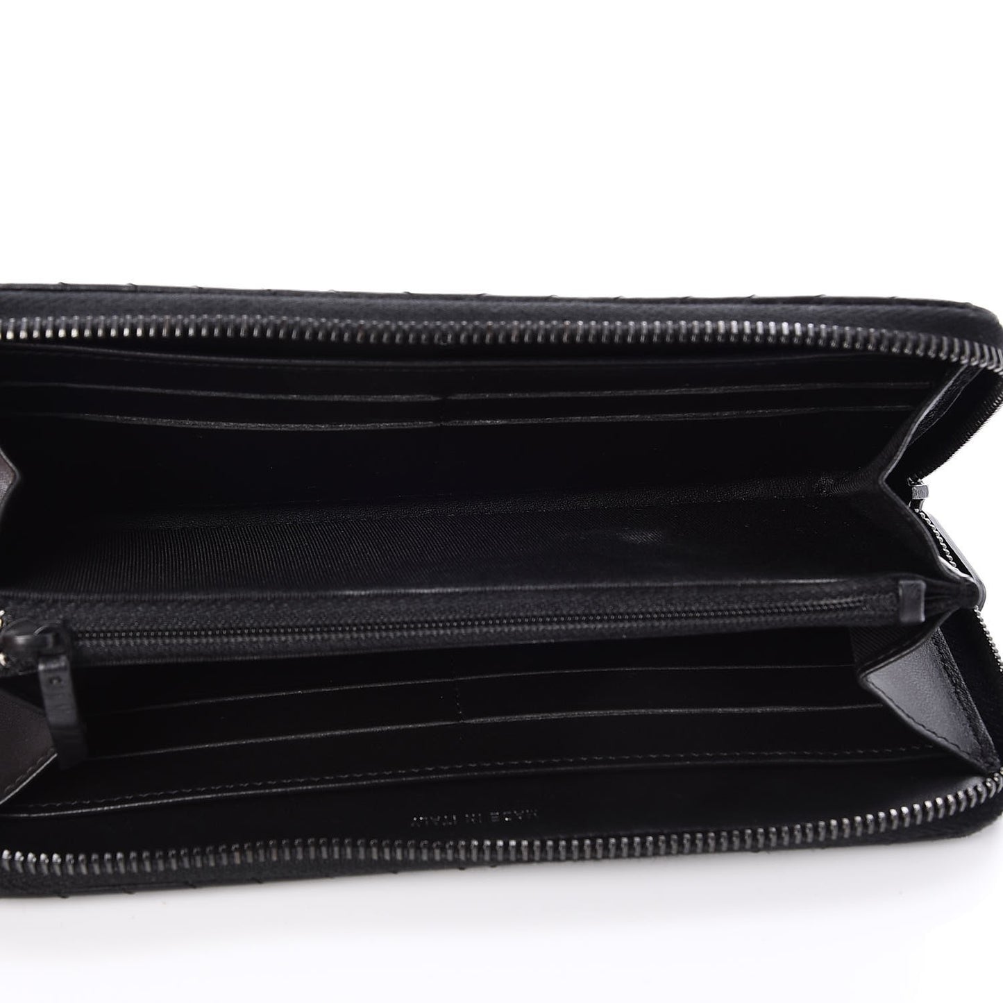 Lambskin Chevron Quilted Zip Around Wallet So Black