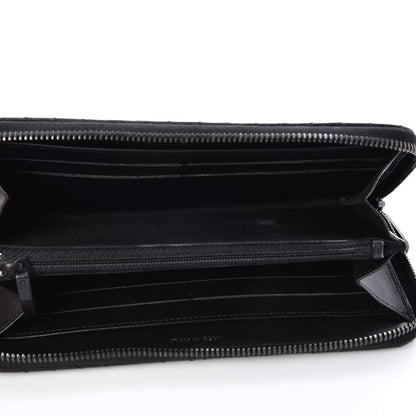 Chanel Lambskin Chevron Quilted Zip Around Wallet So Black 5 of 9