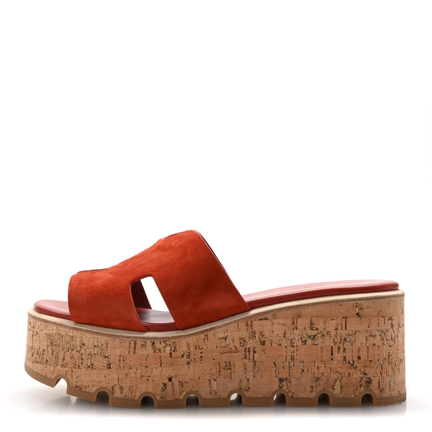 Suede Goatskin Cork Eze 30 Sandals 37 Orange Brulee