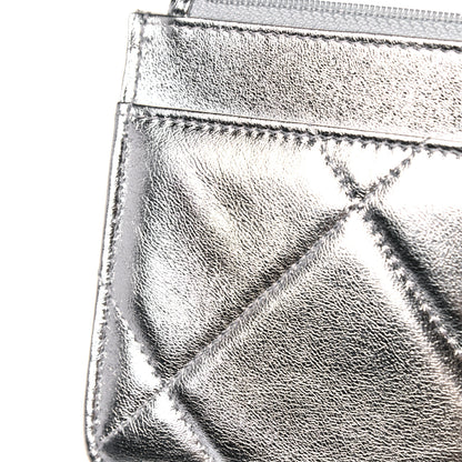 Chanel Metallic Lambskin Quilted Chanel 19 Wallet On Chain WOC Silver 13 of 14