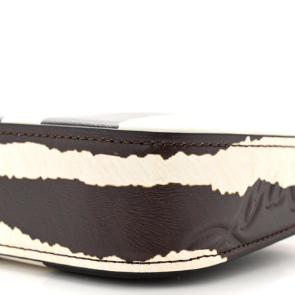 Christian Louboutin Calfskin Zebra Print Loubila Chain Clutch Dark Brown 9 of 9
