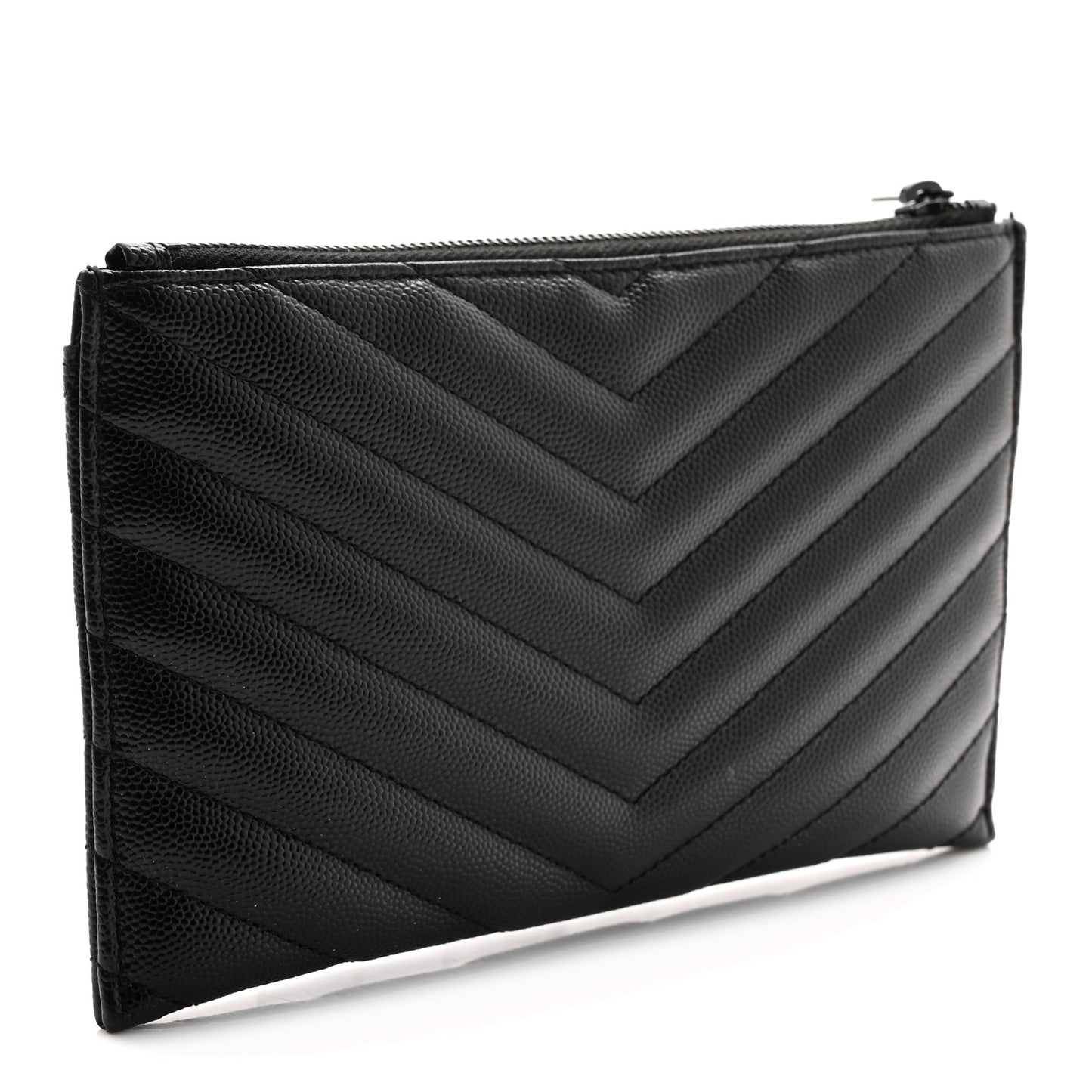 Grain De Poudre Chevron Monogram Monochrome Bill Pouch Black
