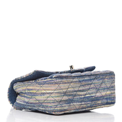 Chanel Striated Quilted Classics in Fabrics Mini Rectangular Flap Blue 4 of 10