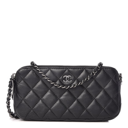 Chanel Lambskin Quilted Small Clutch With Chain Black 1 of 12