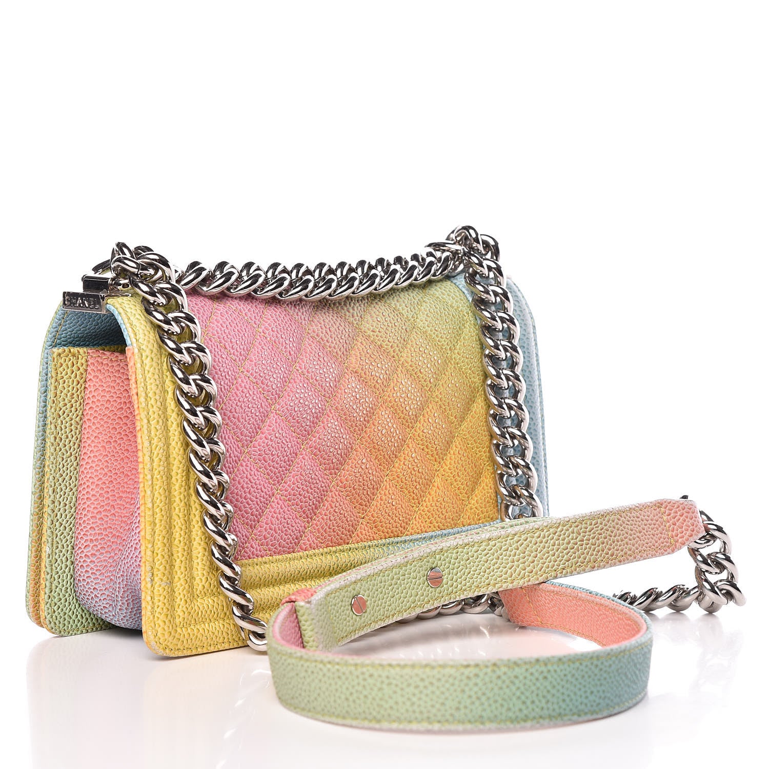 Chanel Caviar Quilted Small Cuba Rainbow Boy Flap Multicolor 3 of 13