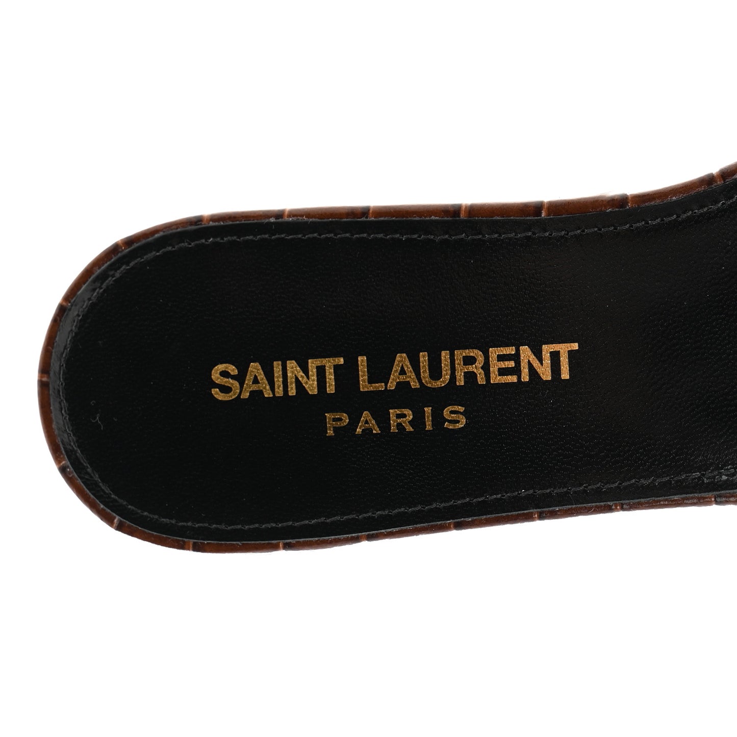 Patent Croc Embossed Tribute 05 Slide Sandals 36 Moro