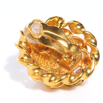 Chanel Pearl CC Clip On Earrings Gold 4 of 5