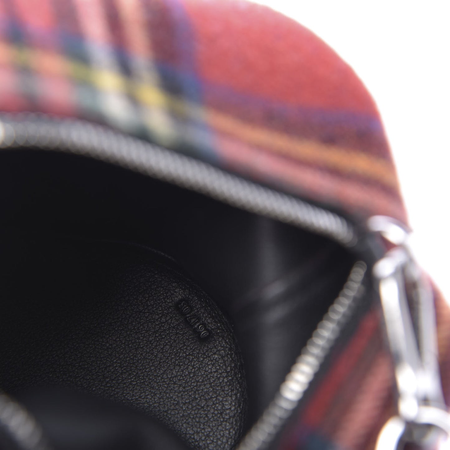 Wool Calfskin Mini Elephant Crossbody Bag Red Tartan