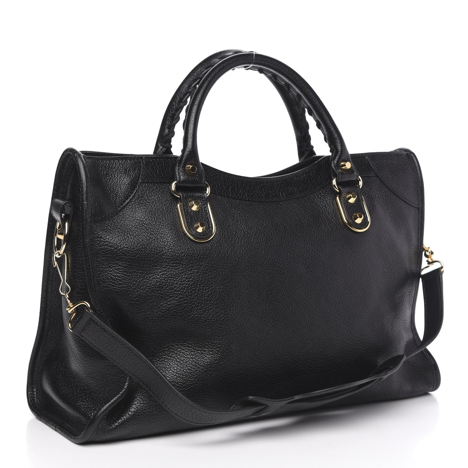 Balenciaga Chevre Gold Metallic Edge Hardware City Black 3 of 10