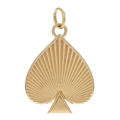 Foundrae 18K Yellow Gold Radiating Spade Heart Medallion Pendant 1 of 3