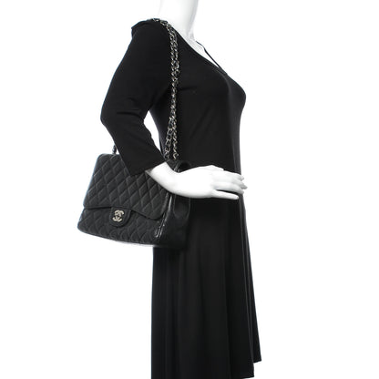 Chanel Caviar Quilted Jumbo Single Flap Black 2 of 13