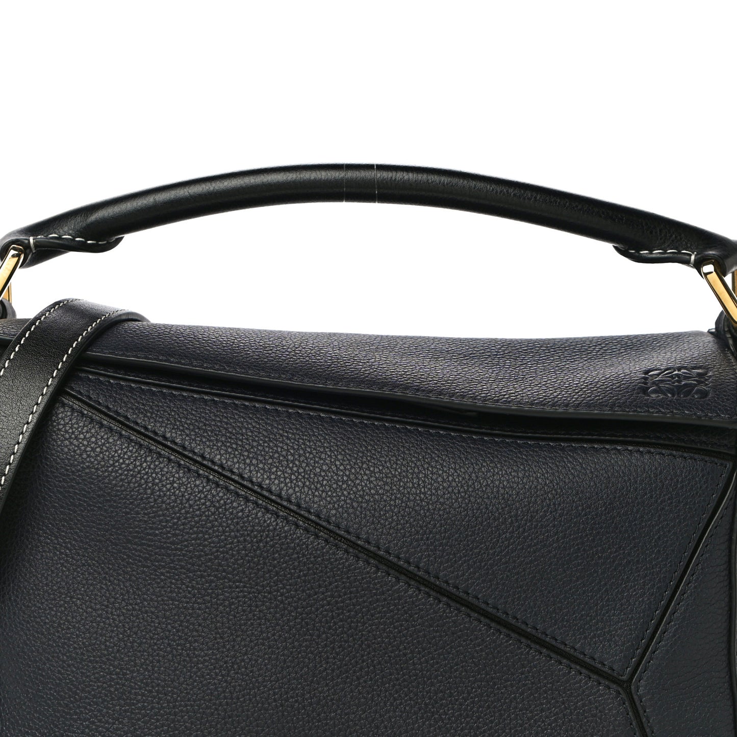 Calfskin Small Puzzle Bag Midnight Blue Black