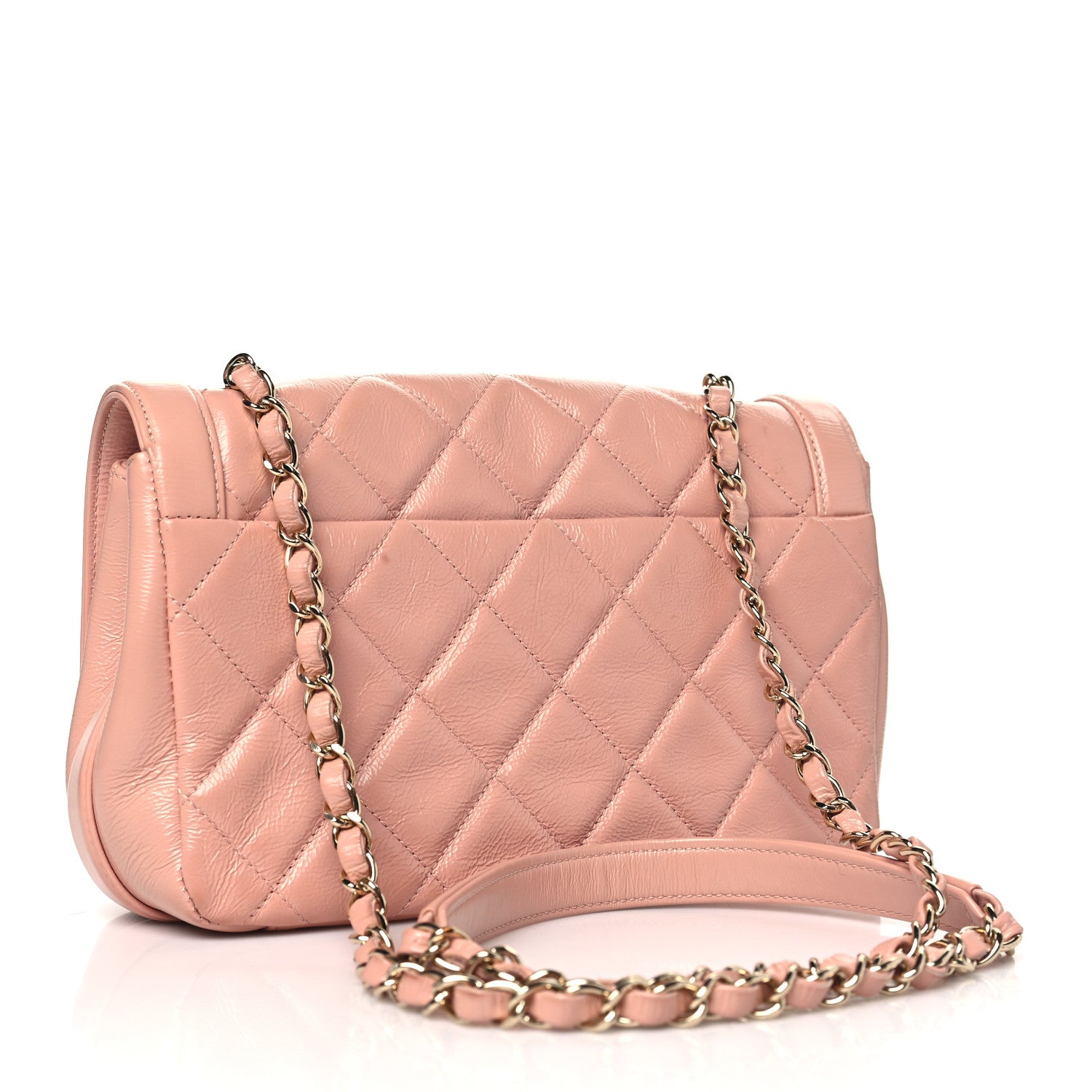 Chanel Crumpled Glazed Lambskin Quilted Small Flap Pink 3 of 11