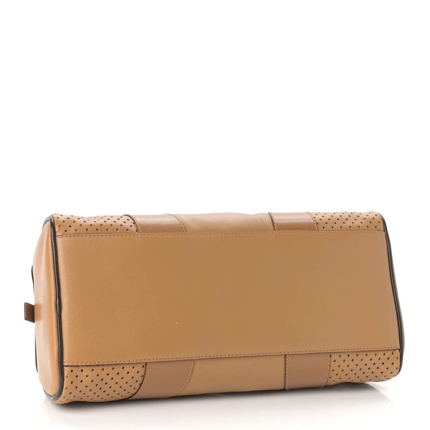Prada Vitello Drive Perforated Bowling Bag Naturale 4 of 9
