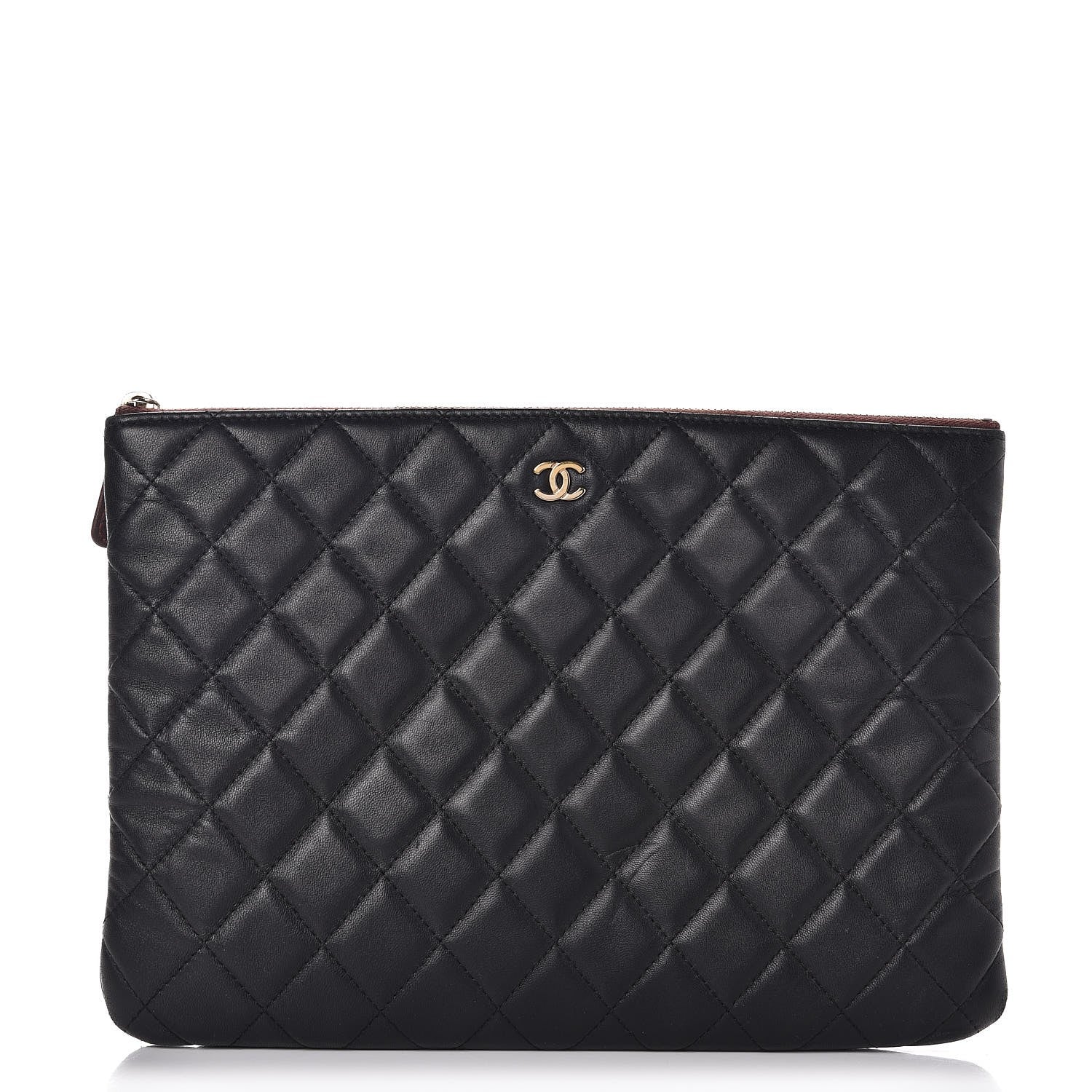 Chanel Lambskin Quilted Medium Cosmetic Case Black 1 of 10