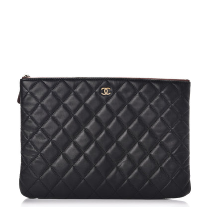 Chanel Lambskin Quilted Medium Cosmetic Case Black 1 of 10