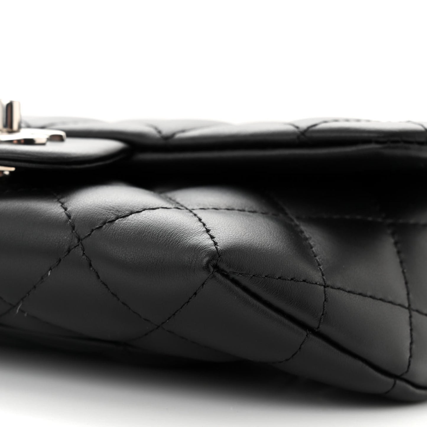 Calfskin Quilted CC Uniform Flap Belt Bag Black