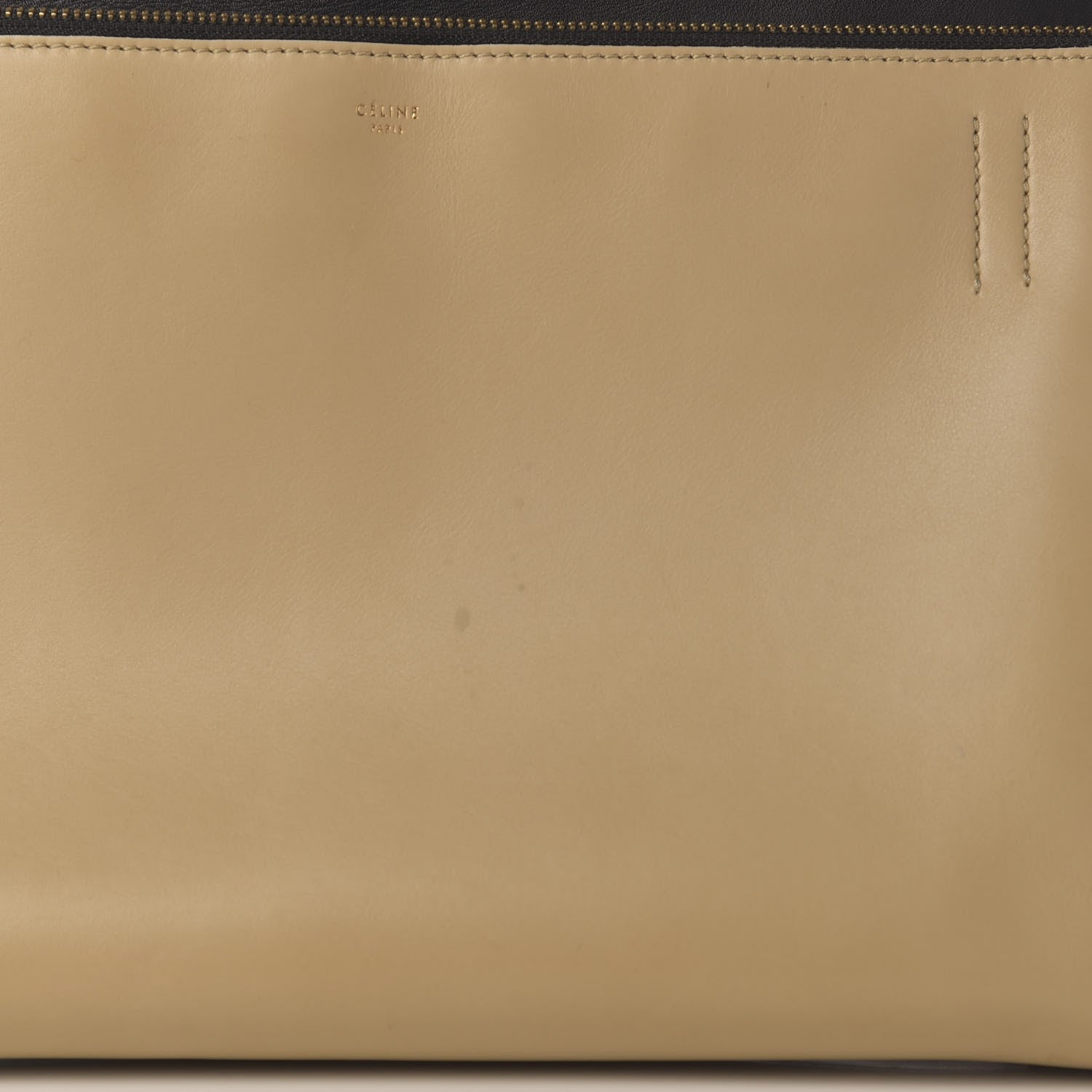 Celine Smooth Calfskin Medium Bi-Color Edge Shoulder Bag Black Cream 10 of 10