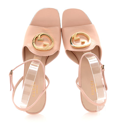 Gucci Malaga Kid Blondie 85mm Slingback Sandals 40 Pastel Pink 2 of 9