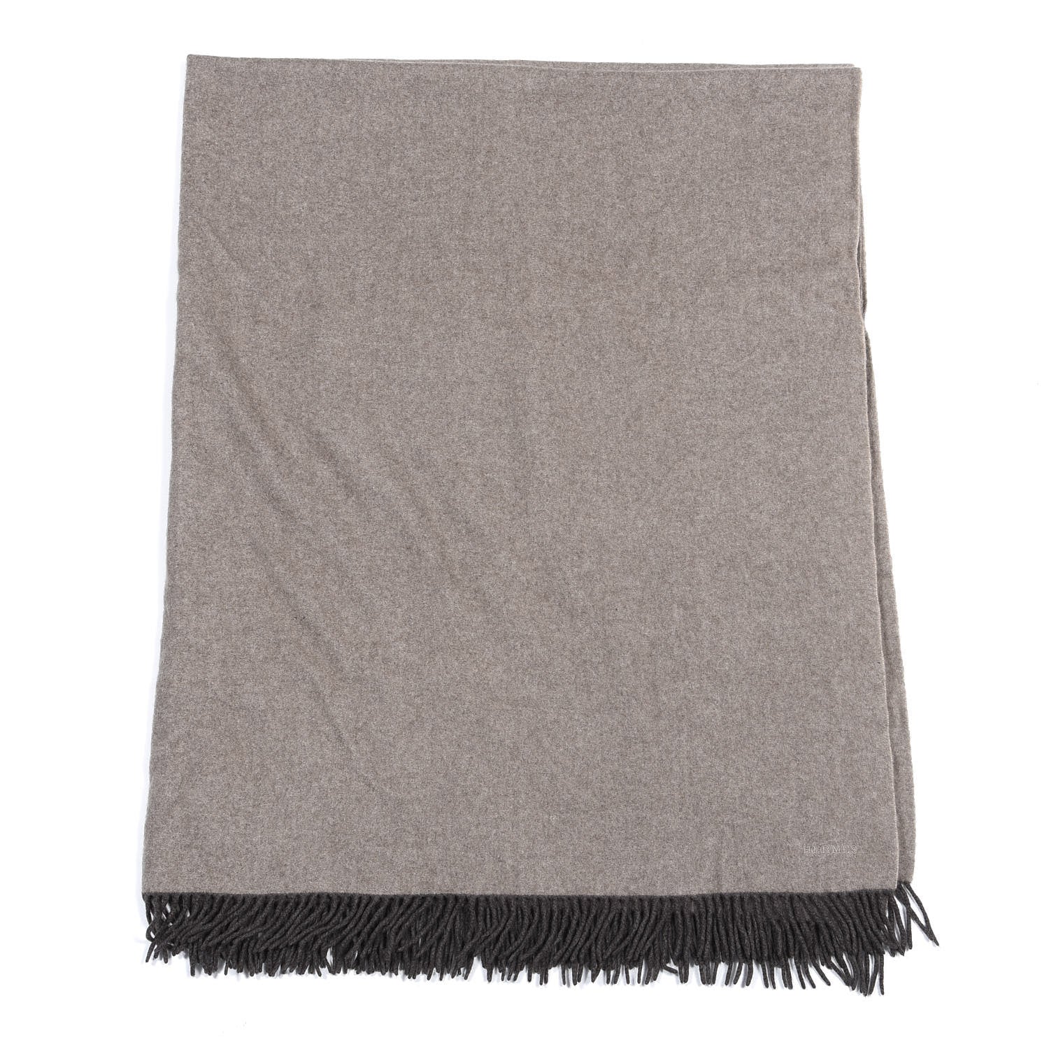 Hermes Cashmere Fringe Throw Blanket 1 of 5