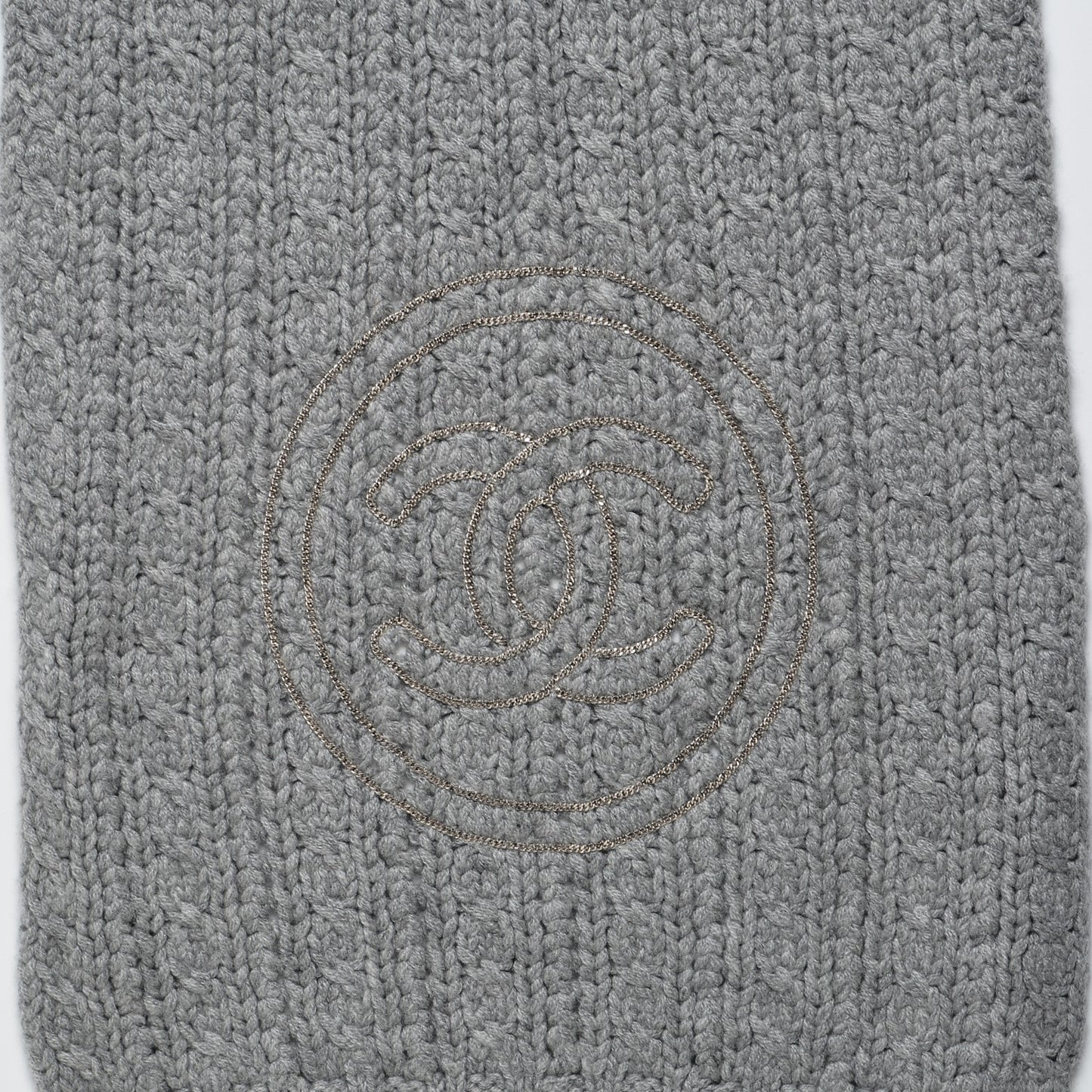 Cashmere Chain CC Scarf Grey