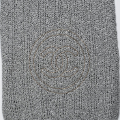 Chanel Cashmere Chain CC Scarf Grey 3 of 4