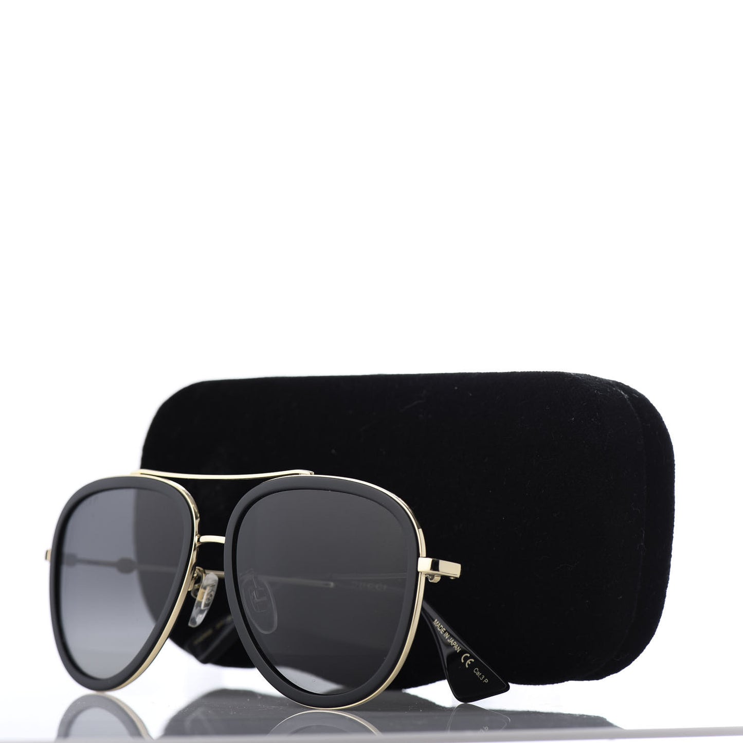 Aviator Sunglasses GG0062S Black Gold