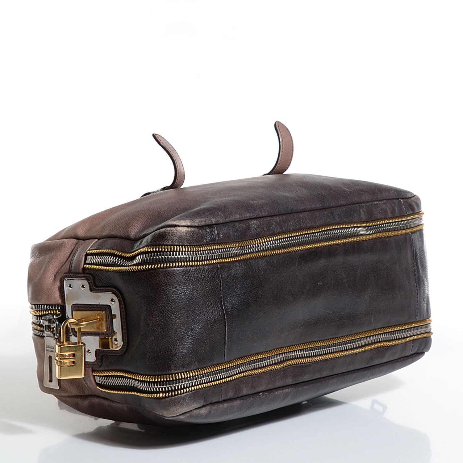 Prada Glace Calf Zippers Plaque Boston Fumo Sfumato 4 of 10