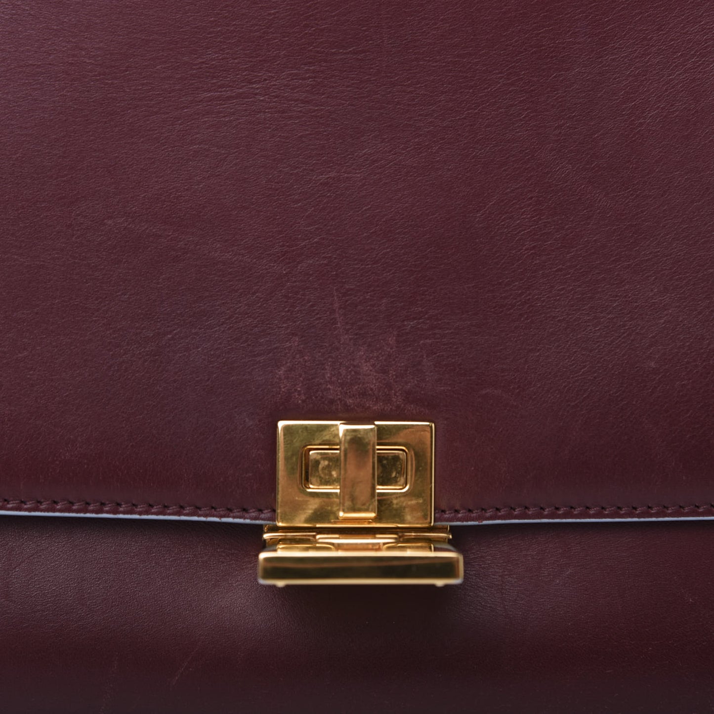 Smooth Calfskin Small Bi-Color Trapeze Burgundy Azur
