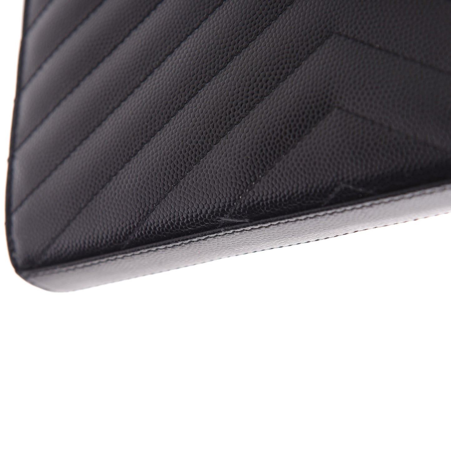 Grain De Poudre Matelasse Chevron Monogram Chain Wallet Black