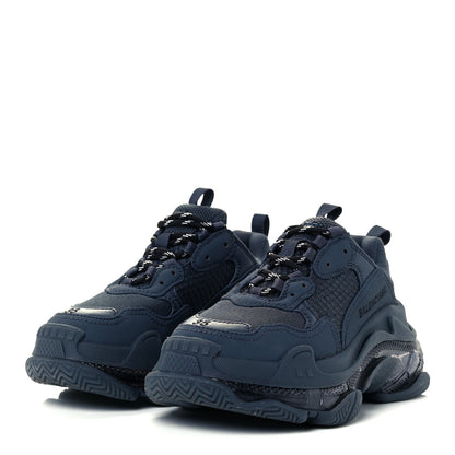 Balenciaga Fabric Mesh Clear Sole Womens Triple S Sneakers 35 Ombre Blue 2 of 10