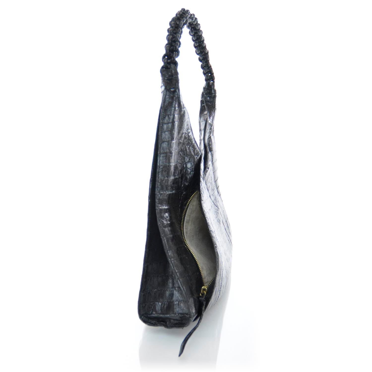 Nancy Gonzalez Crocodile Hobo Black 6 of 10