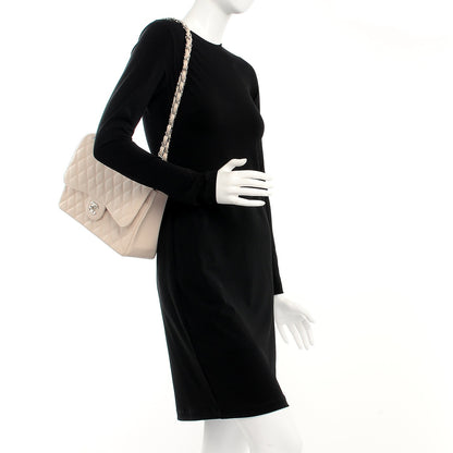 Chanel Caviar Quilted Jumbo Double Flap Light Beige 2 of 9