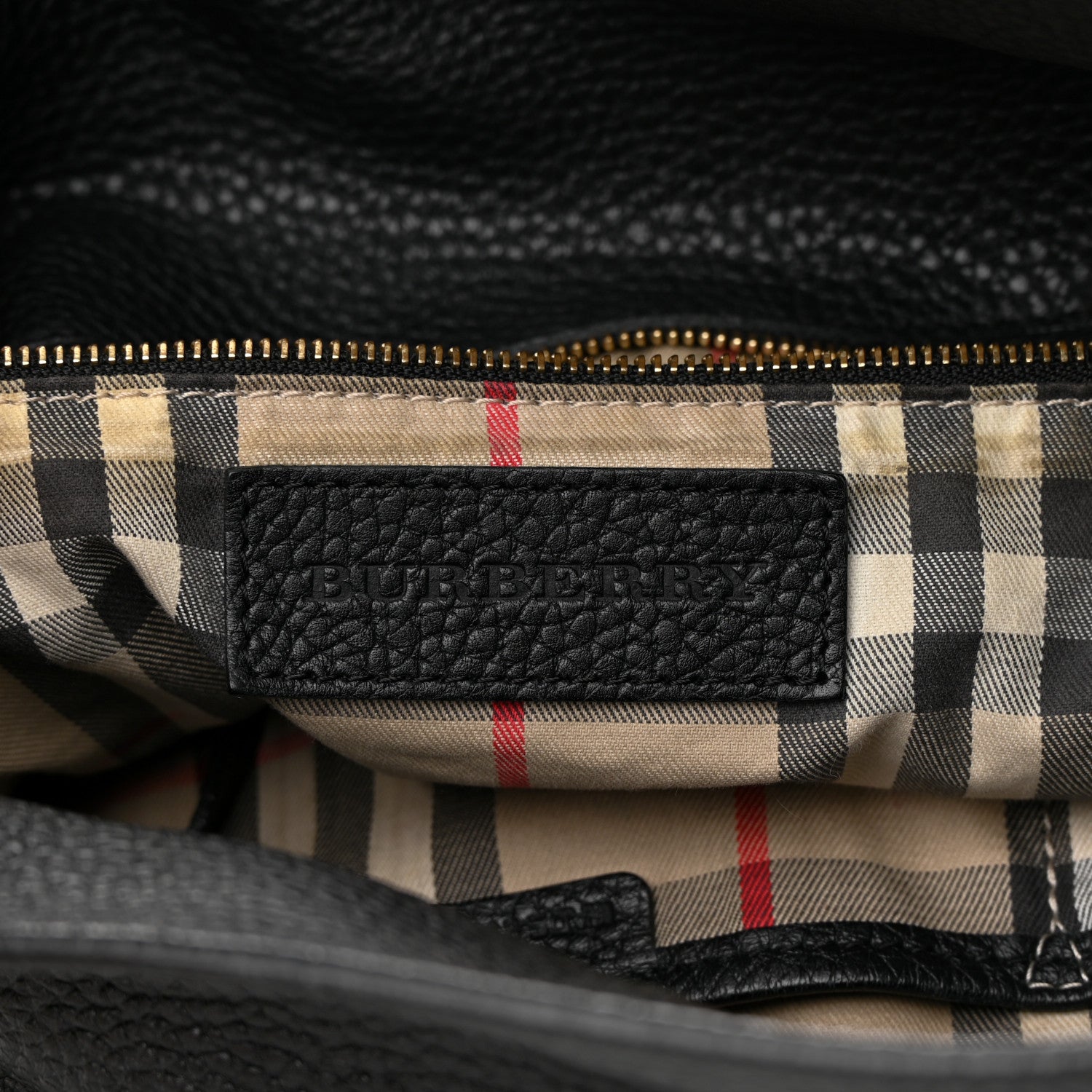 Burberry London Grainy Calfskin Medium Cale Hobo Black 6 of 16