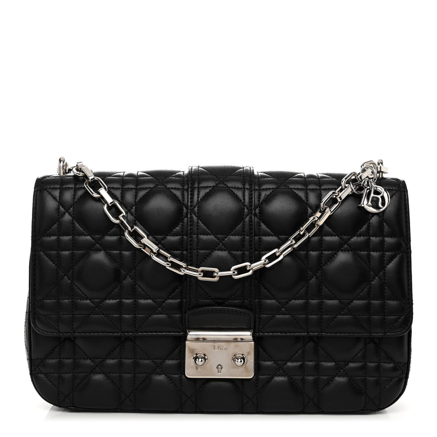 Lambskin Cannage Medium Miss Dior Flap Black